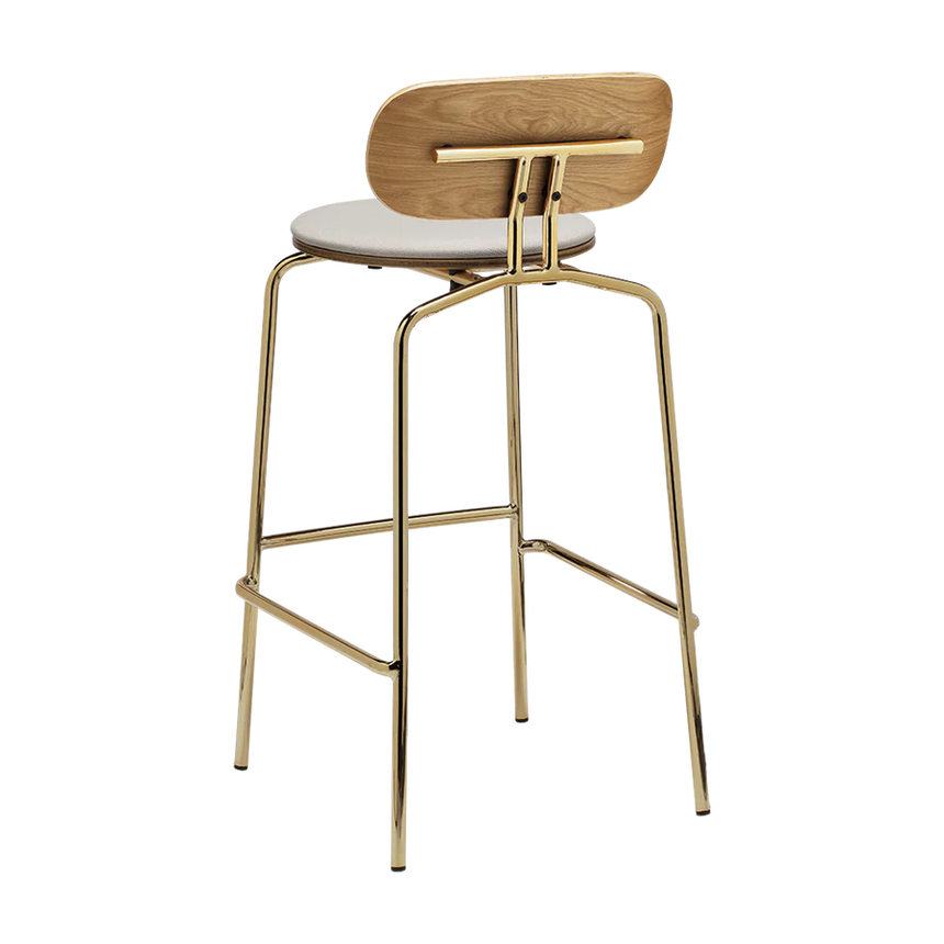 Curious fa bárszék szövet párnával réz lábbal