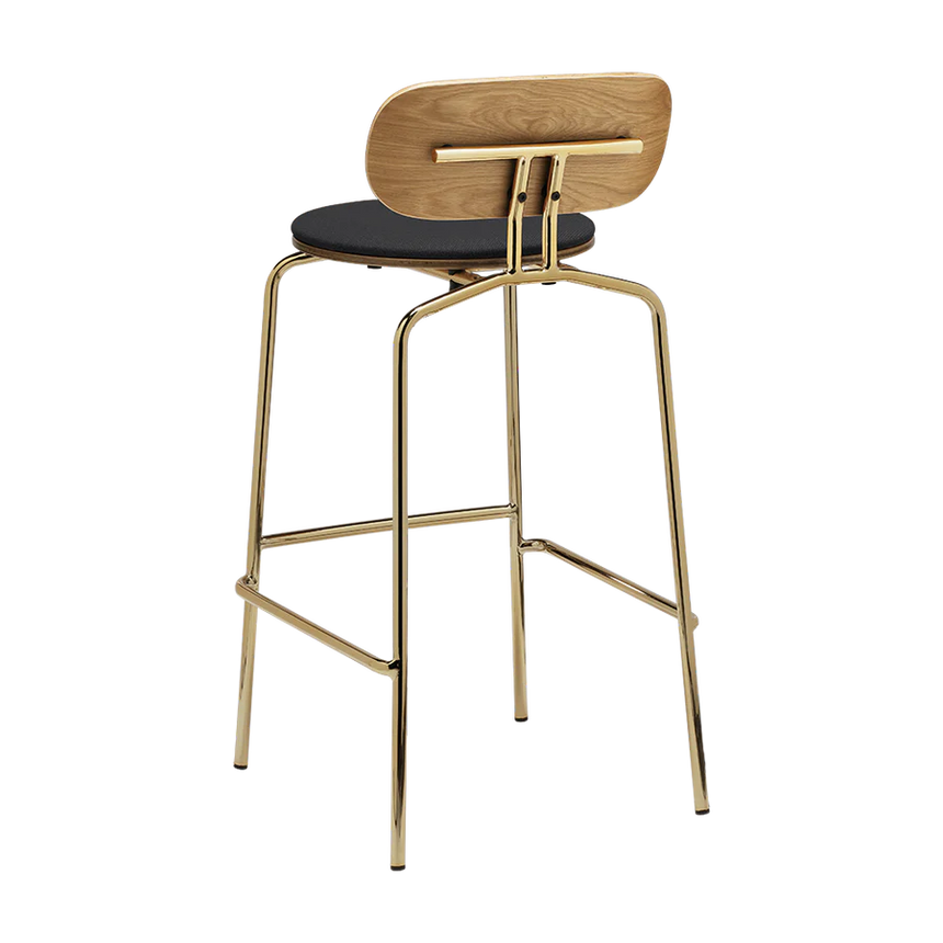 Curious fa bárszék szövet párnával réz lábbal