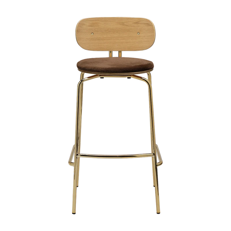 The Conversation Piece fabric armchair with natural frame