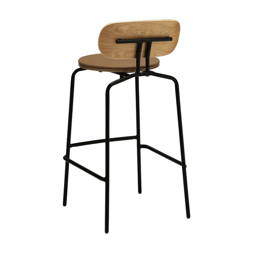 Curious fa bárszék szövet párnával fekete lábbal