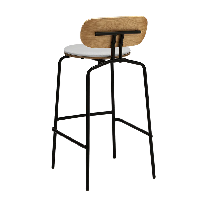 Curious fa bárszék szövet párnával fekete lábbal