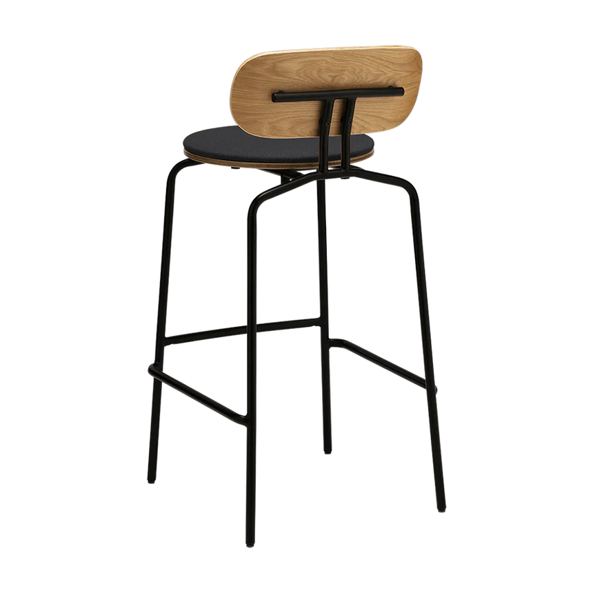 Curious fa bárszék szövet párnával fekete lábbal