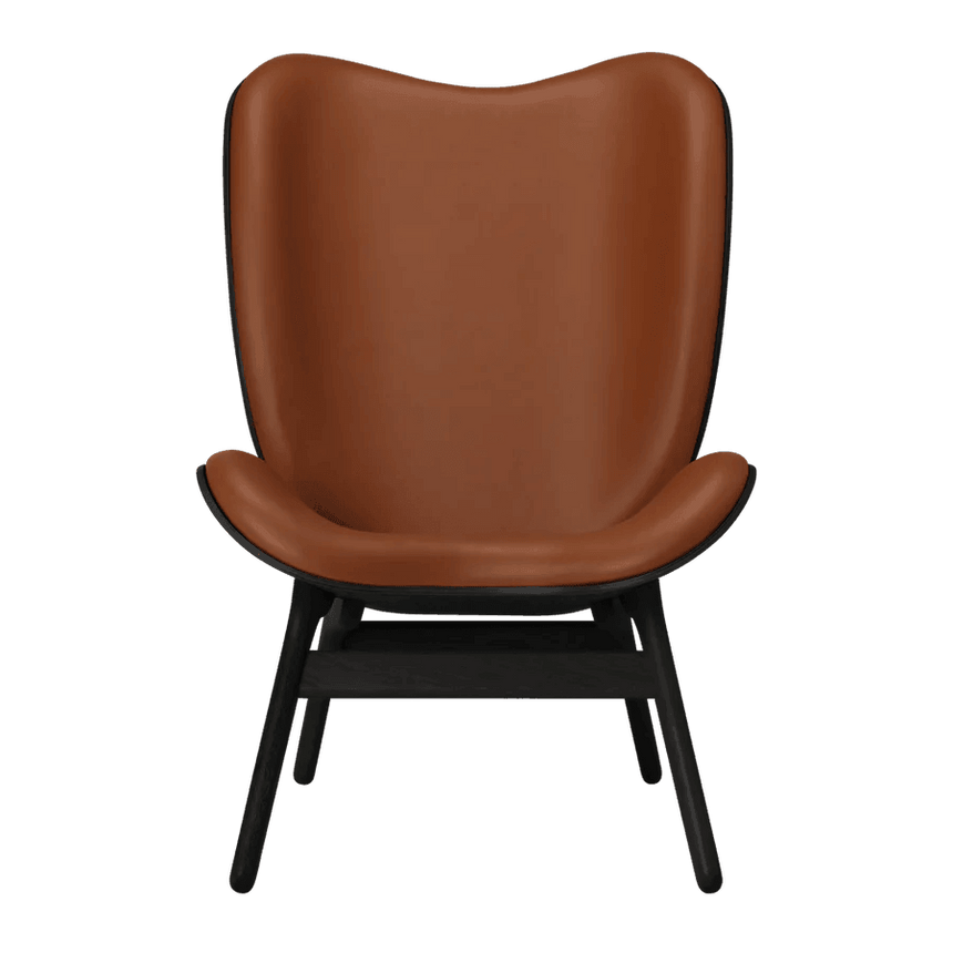 A Conversation Piece bőr magas fotel fekete kerettel