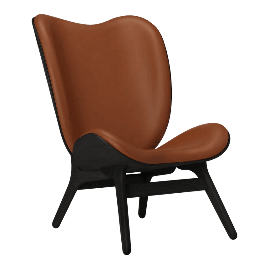 A Conversation Piece bőr magas fotel fekete kerettel