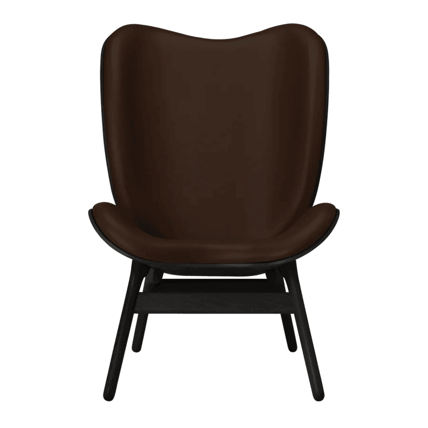 A Conversation Piece bőr magas fotel fekete kerettel