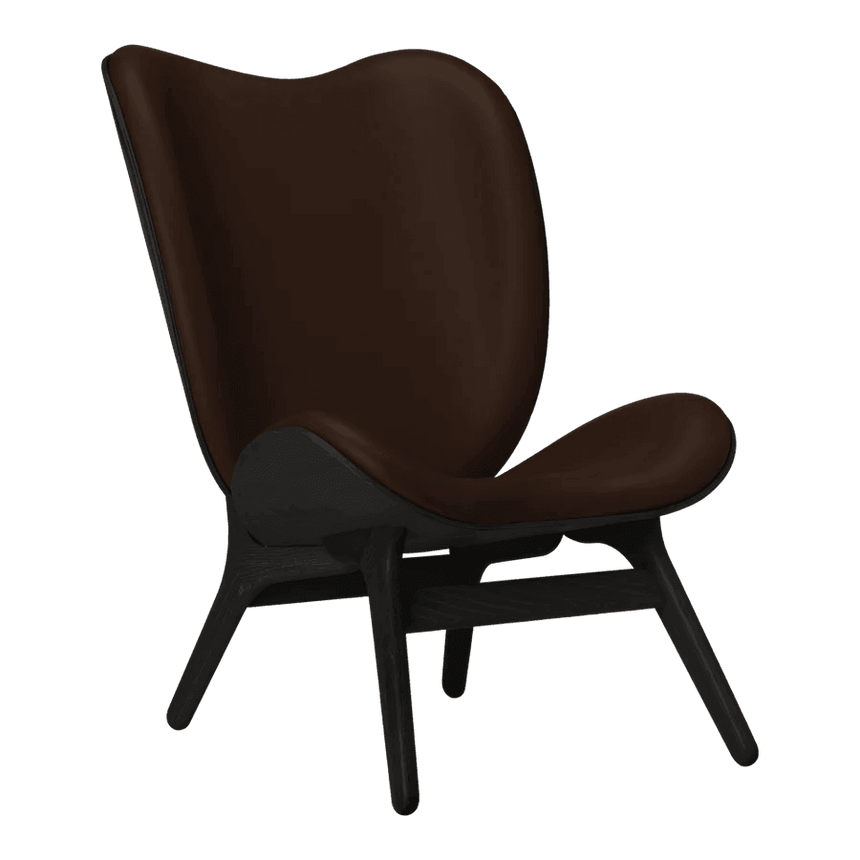 A Conversation Piece bőr magas fotel fekete kerettel