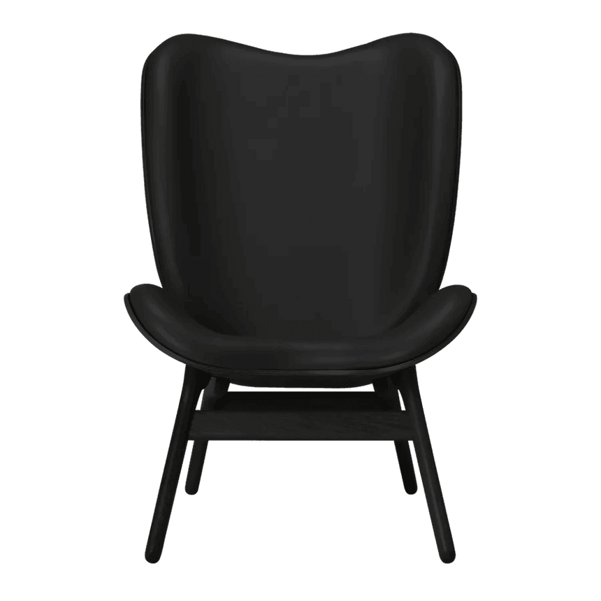 A Conversation Piece bőr magas fotel fekete kerettel