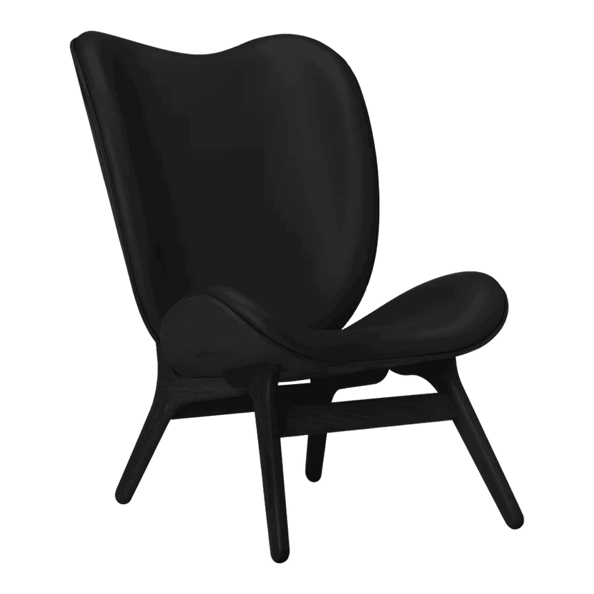 A Conversation Piece bőr magas fotel fekete kerettel