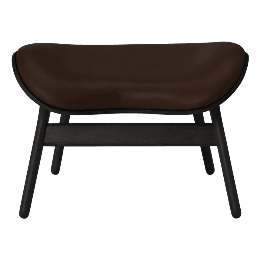 The Conversation Piece leather footstool with black frame