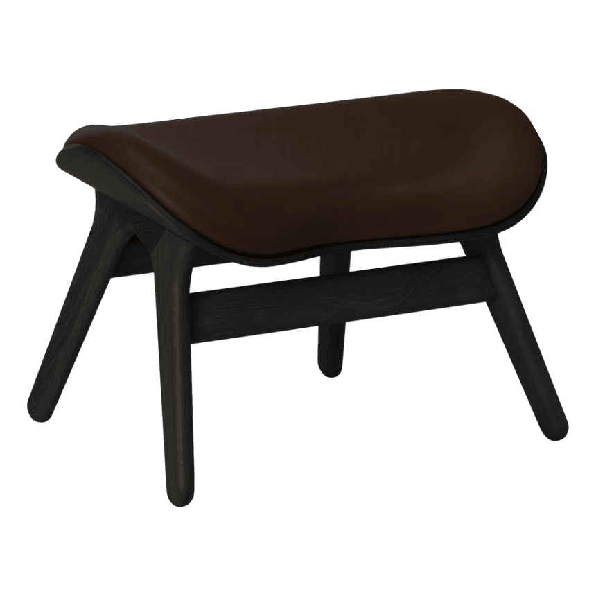 The Conversation Piece leather footstool with black frame