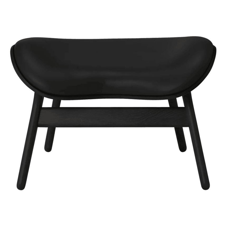 The Conversation Piece leather footstool with black frame