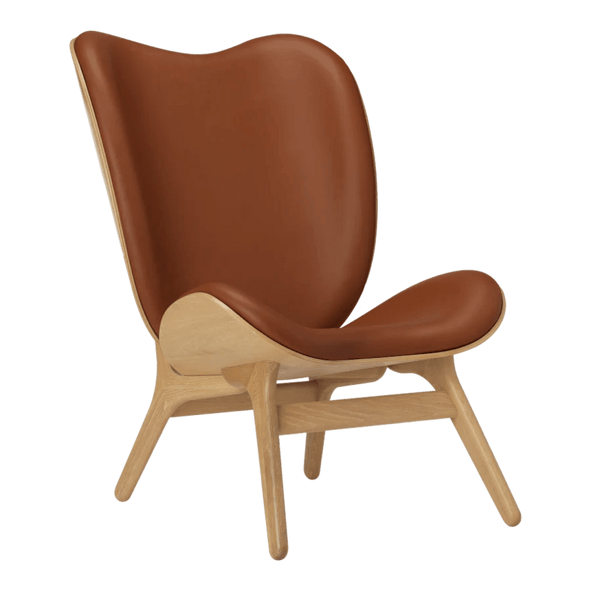 A Conversation Piece bőr magas fotel natúr kerettel