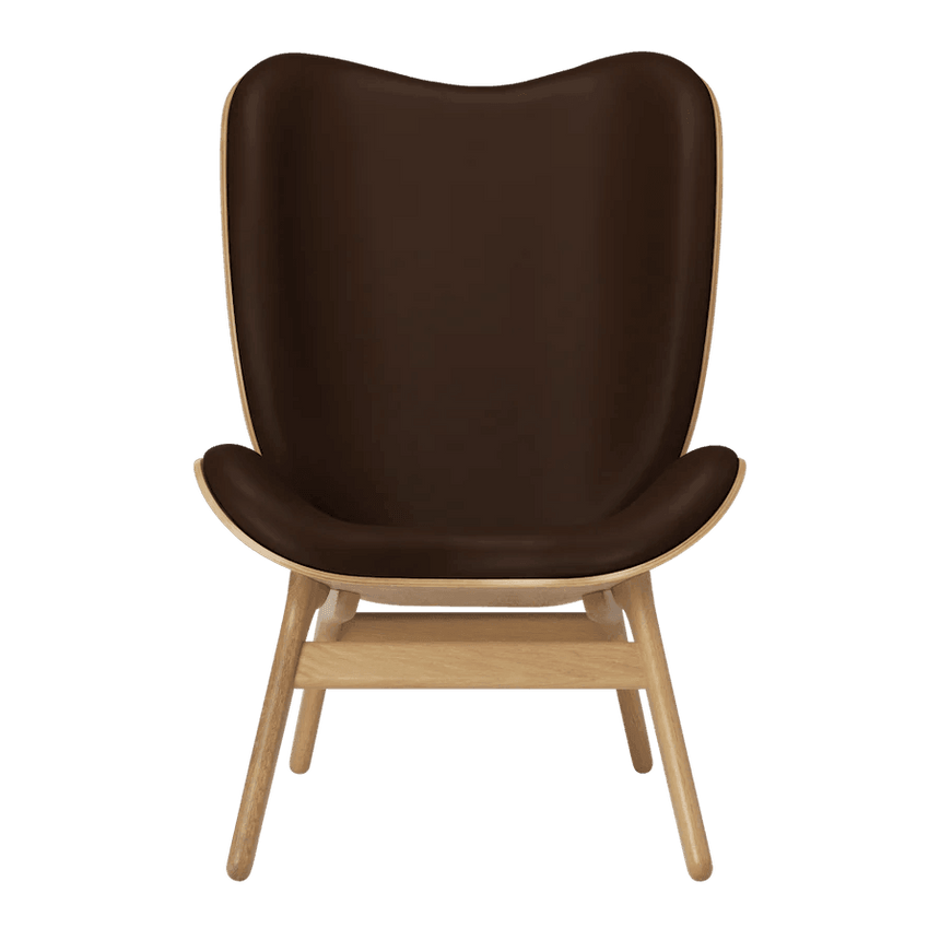 A Conversation Piece bőr magas fotel natúr kerettel