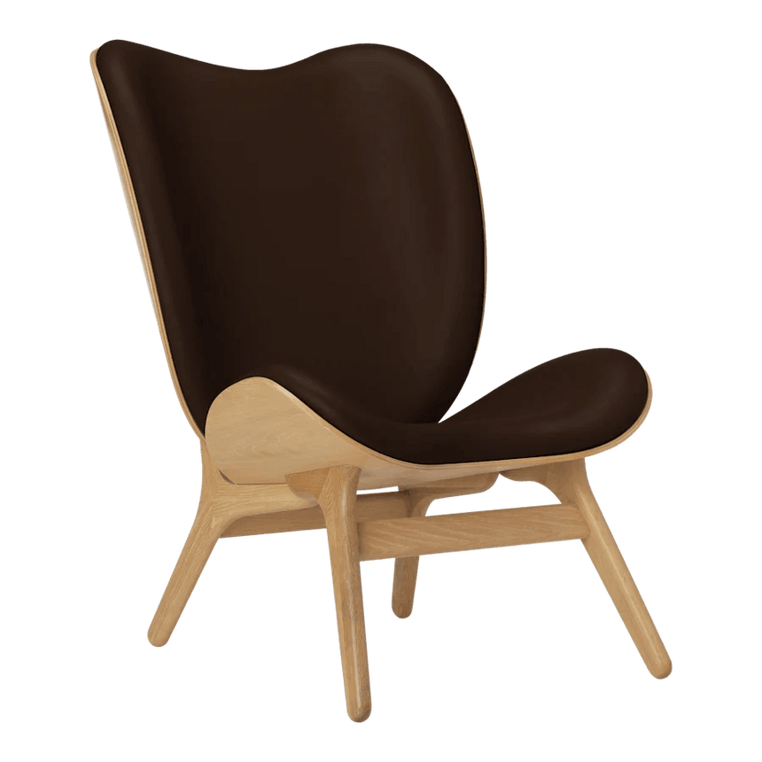 A Conversation Piece bőr magas fotel natúr kerettel