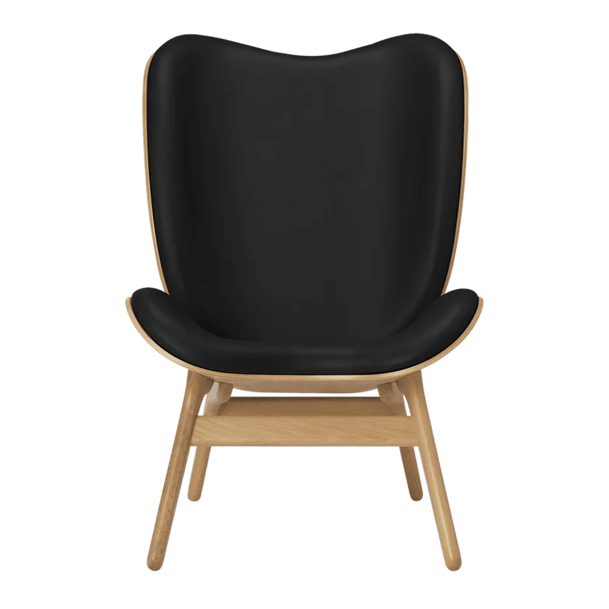 A Conversation Piece bőr magas fotel natúr kerettel