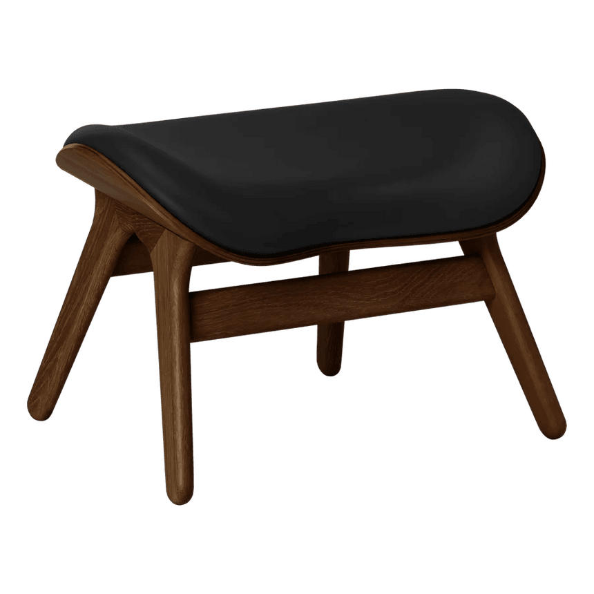 The Conversation Piece Leather Footstool with Dark Frame