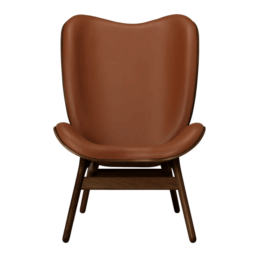 A Conversation Piece bőr magas fotel sötét kerettel