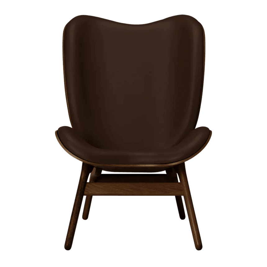 A Conversation Piece bőr magas fotel sötét kerettel