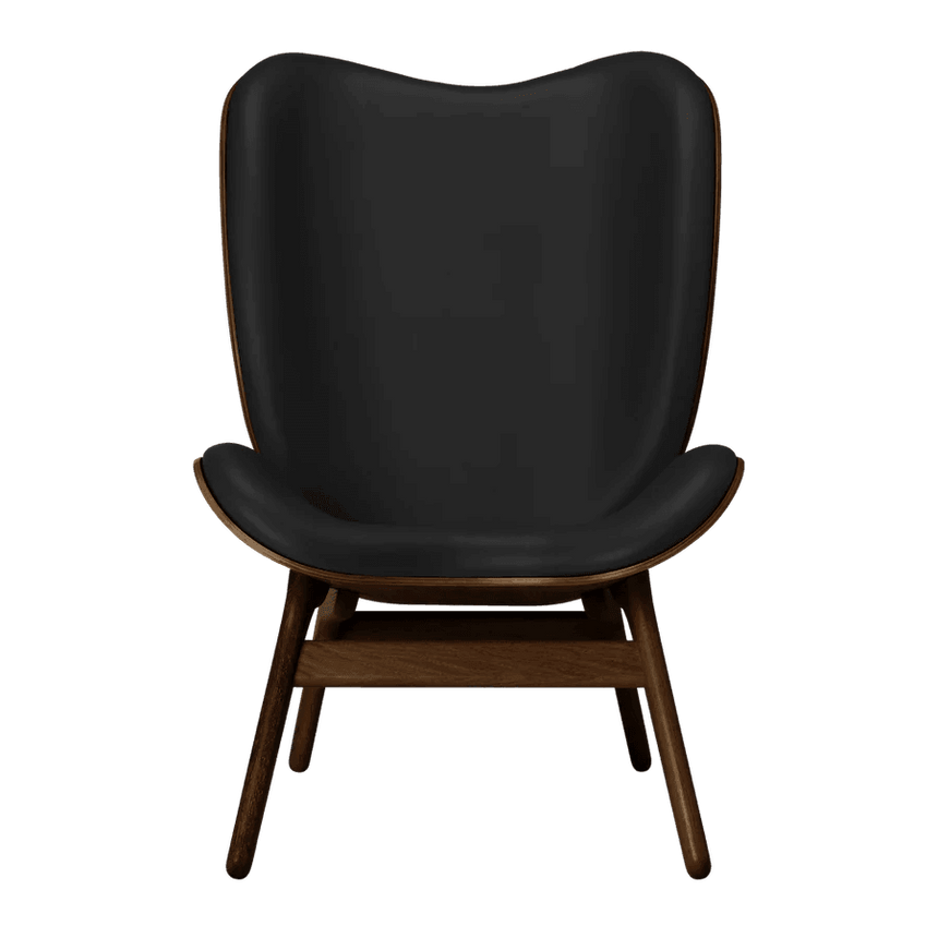 A Conversation Piece bőr magas fotel sötét kerettel