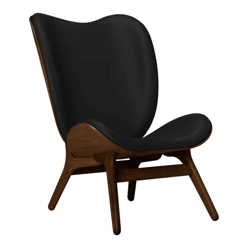 A Conversation Piece bőr magas fotel sötét kerettel