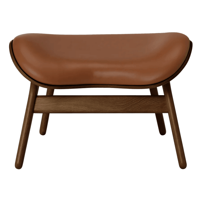 The Conversation Piece Leather Footstool with Dark Frame