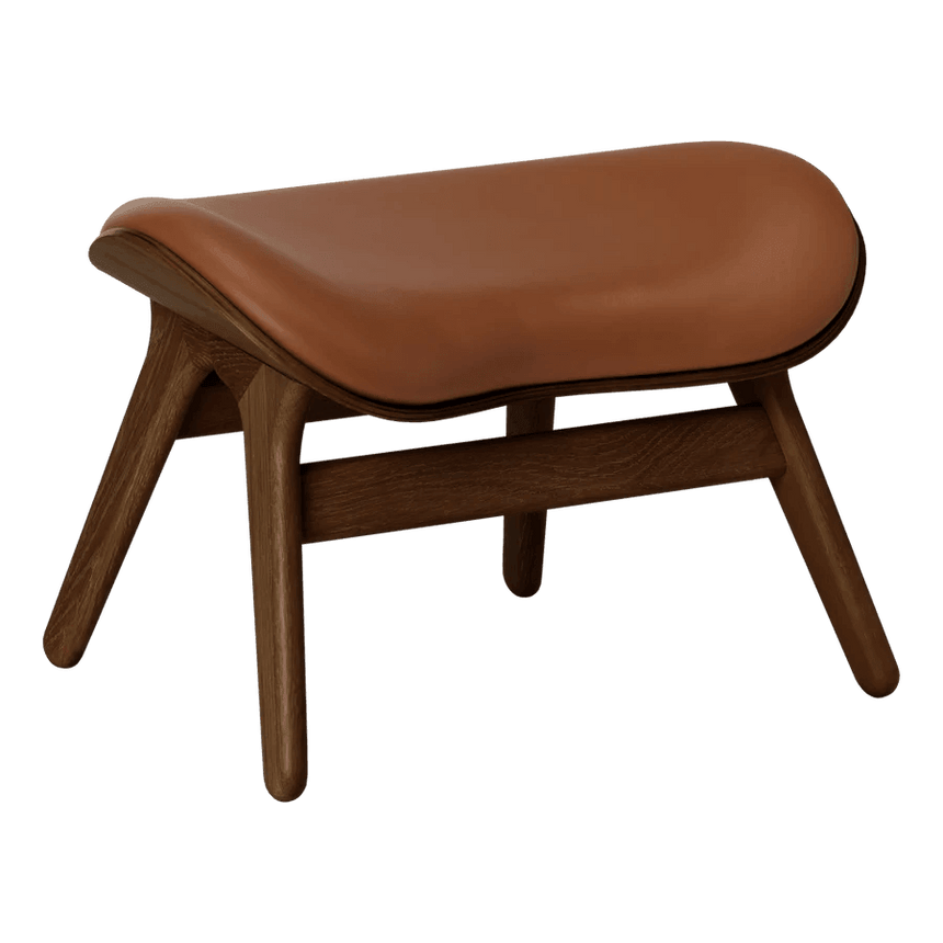The Conversation Piece Leather Footstool with Dark Frame