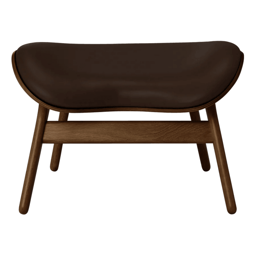 The Conversation Piece Leather Footstool with Dark Frame
