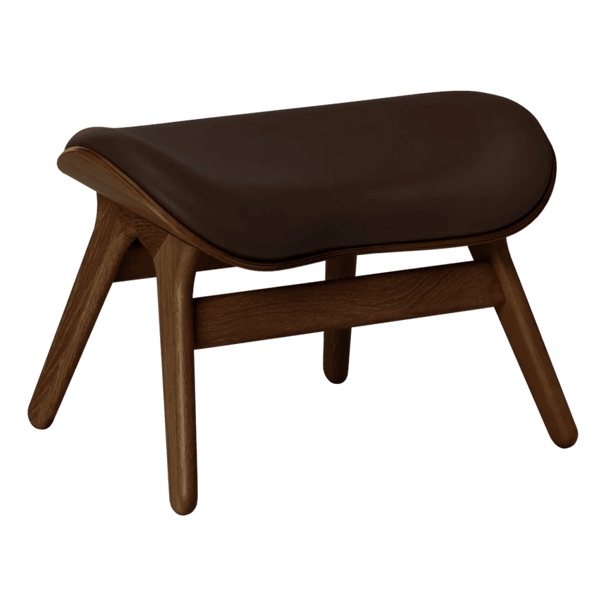 The Conversation Piece Leather Footstool with Dark Frame