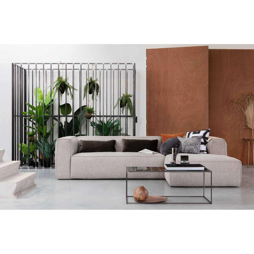 Bean 3,5 üléses szövet kanapé jobb ottomános hátpárnával-6