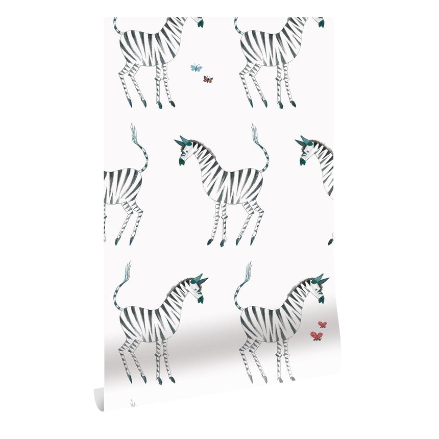 Zebra fehér tapéta-0