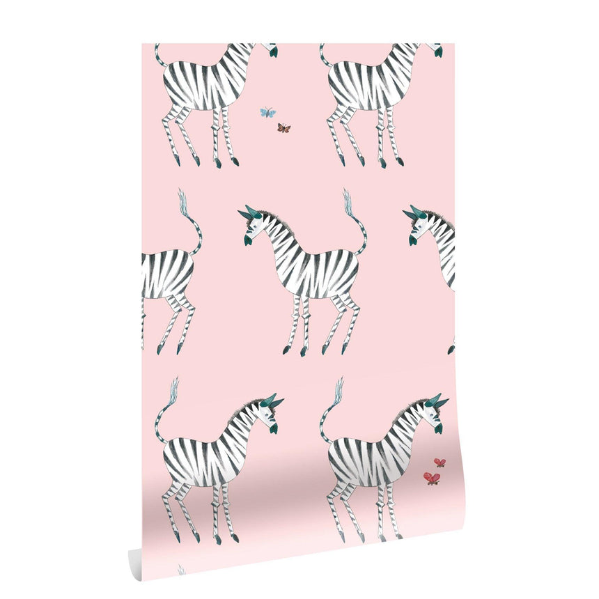 Zebra rózsaszín tapéta-0