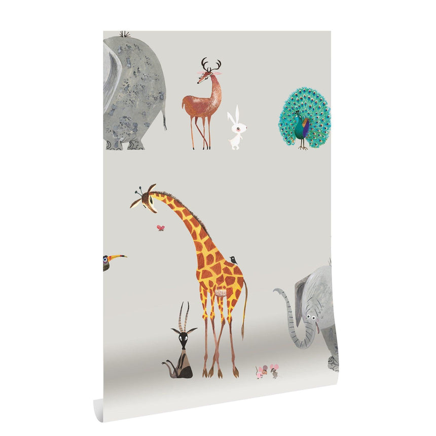 Animal mix szürke tapéta-0