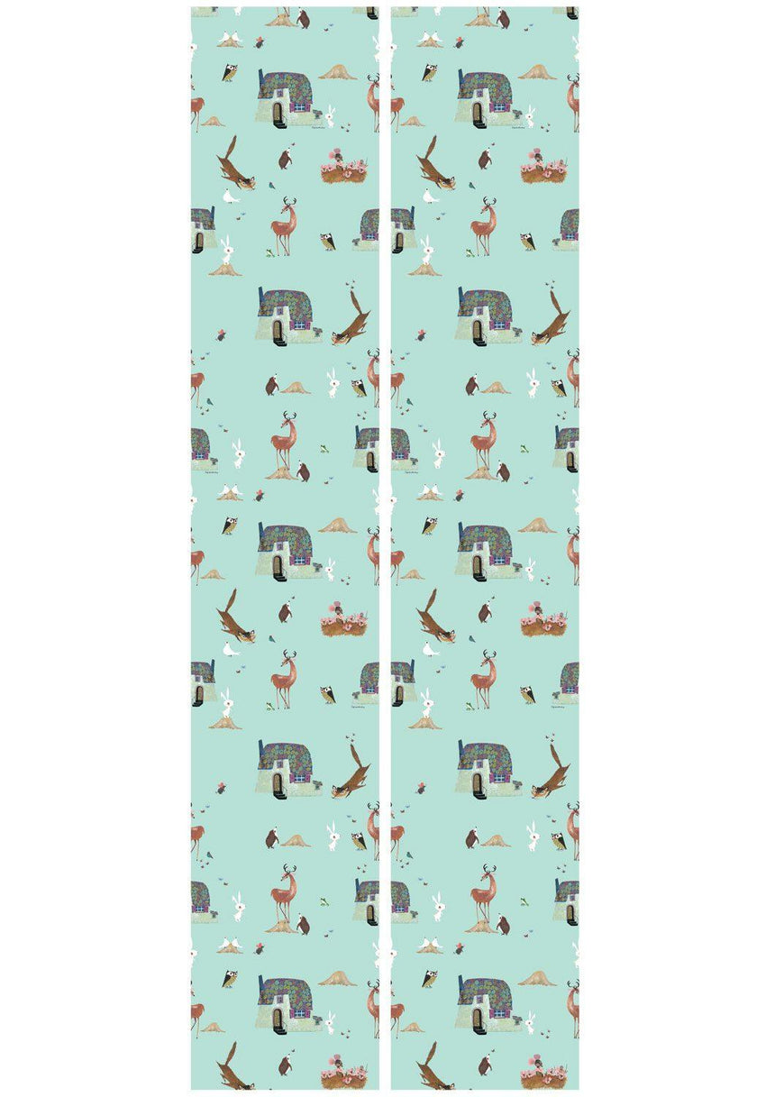 Forest Animals menta tapéta-1