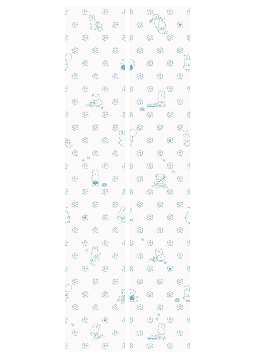 Miffy Flowers kék tapéta-1