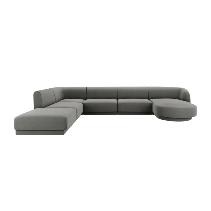 Miley U alakú bársony kanapé bal sarokelemmel