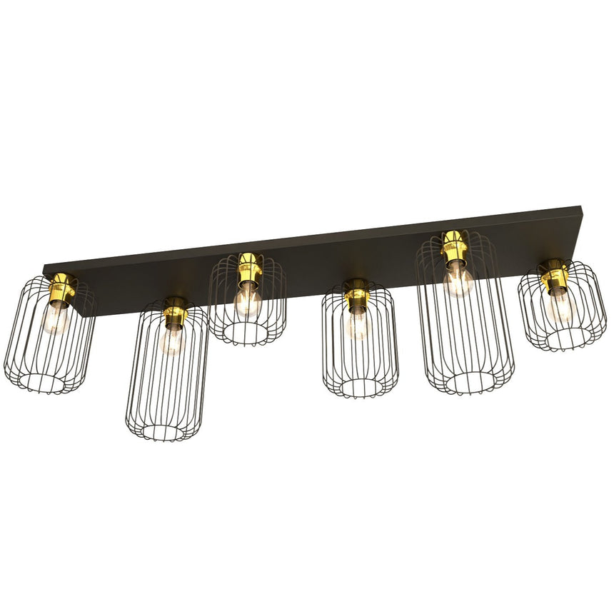 Barn 6 fém mennyezeti lámpa