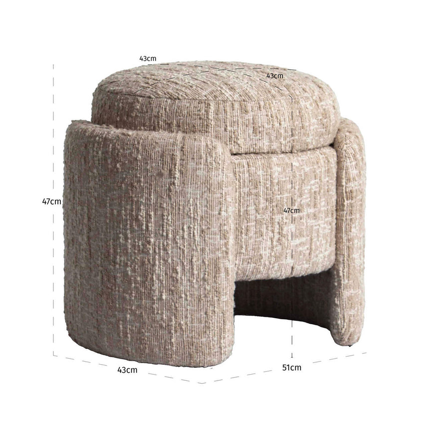 Cupid puff és lábtartó tárolóval – Lineáris szövet, 51 cm