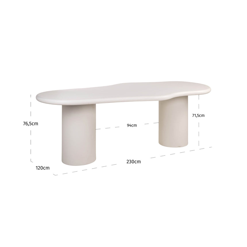 Bloomstone étkezőasztal – Fehér öko-gipsz felülettel 230 cm