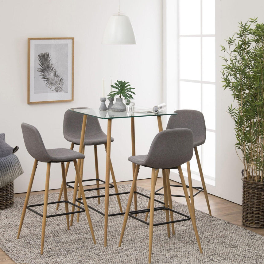 Wilma szövet bárszék tölgy lábbal-3