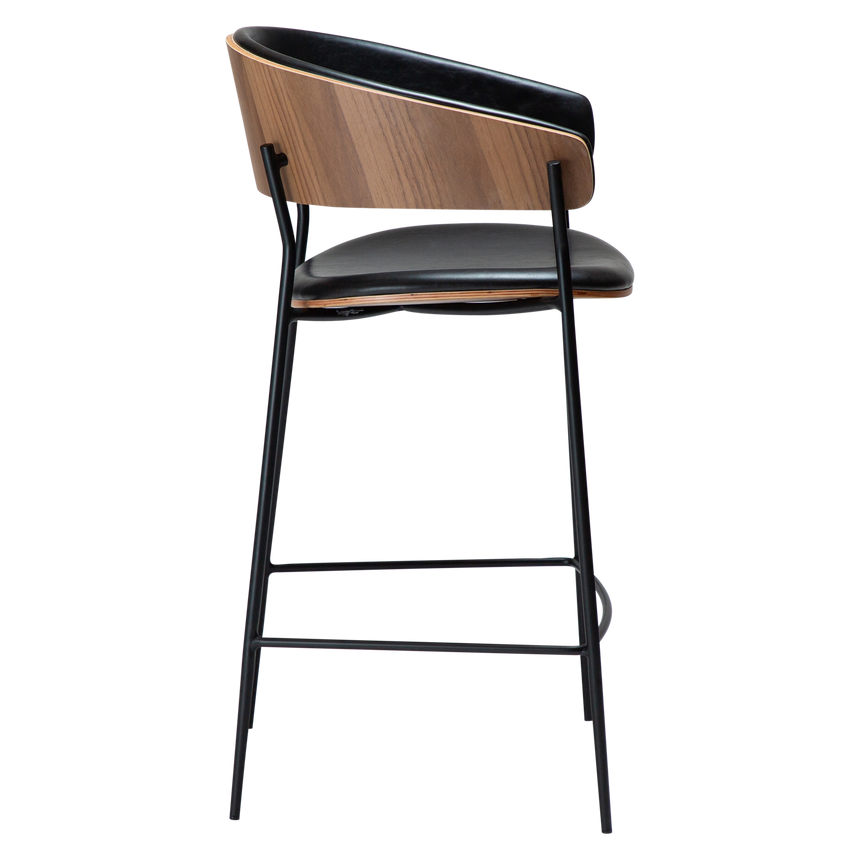 Crib Art textile leather low bar stool