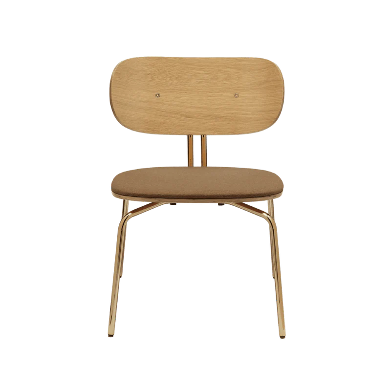 Curious fa fotel szövet párnával réz lábbal