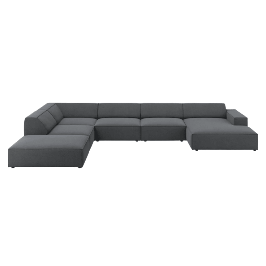 Jodie U-shaped fabric sofa with left corner unit