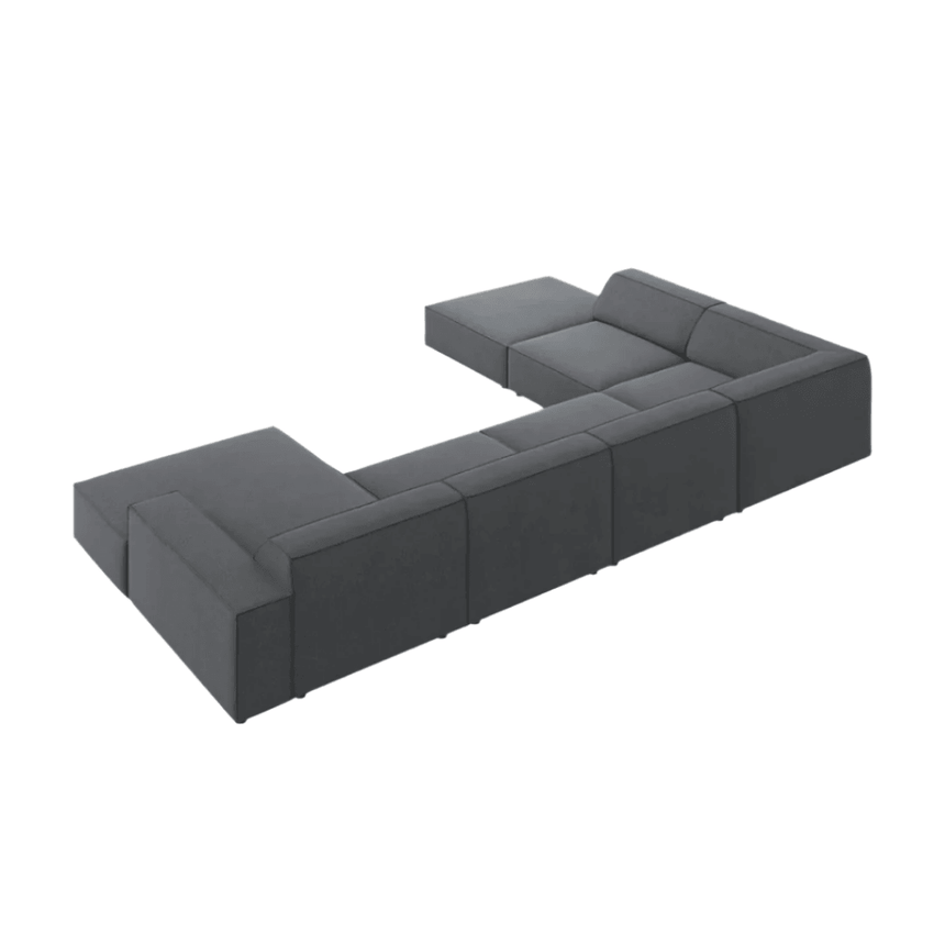 Jodie U-shaped fabric sofa with left corner unit