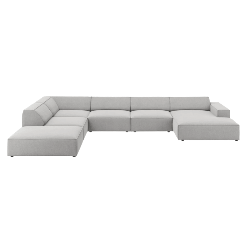 Jodie U-shaped fabric sofa with left corner unit