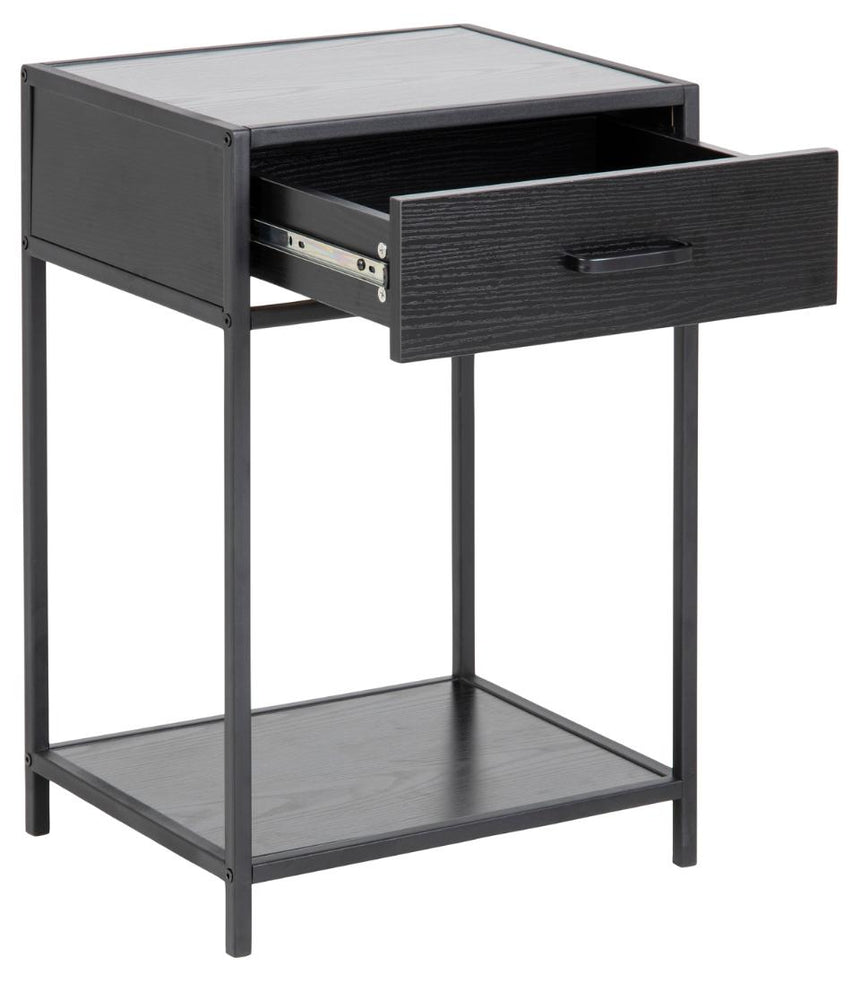 Seaford wooden bedside table with drawers