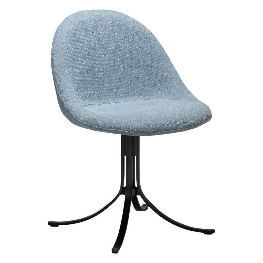 Dolo bouclé swivel chair with antique legs