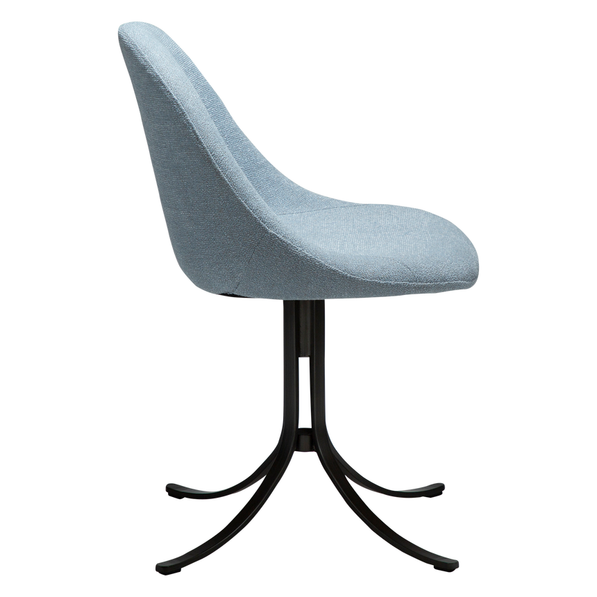 Dolo bouclé swivel chair with antique legs