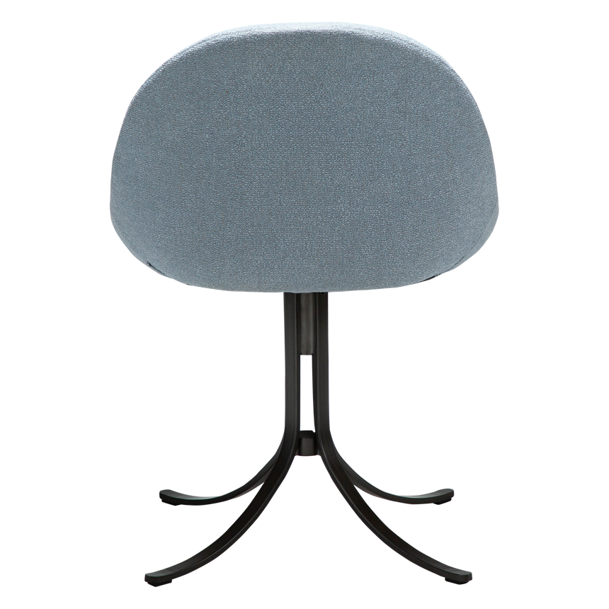 Dolo bouclé swivel chair with antique legs