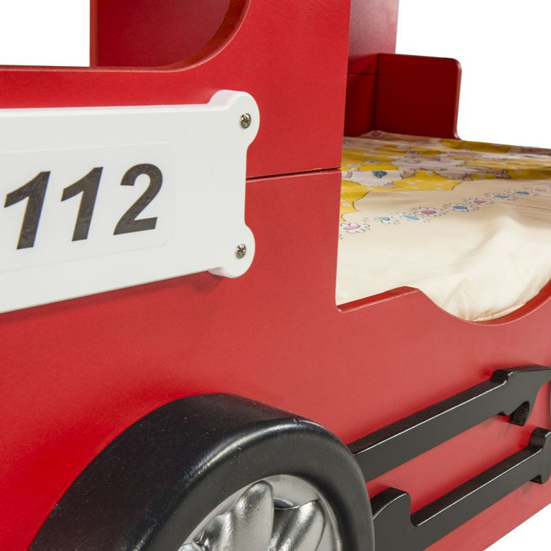 Fire Truck wooden bunk bed
