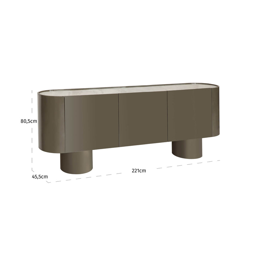 Radley komód – 3 ajtós kivitel, mélyzöld